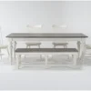 Edward 66" Dining With Bench & Winter White Chairs Set For 6 -Furniture Store 287739 grey wood dining set signature 01
