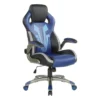 Optimus Blue/Black Gaming Chair With Flip Up Padded Armrests -Furniture Store 289881 blue polyurethane gaming chair signature 01