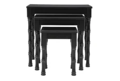 Magdeline 3 Piece Nesting Table Set 7 Magdeline 3 Piece Nesting Table Set -Furniture Store 291147 black wood nesting table front 02