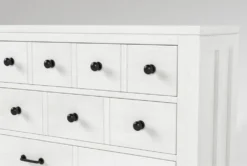 Sophia II Queen Upholstered Panel 3 Piece Bedroom Set With Wade Chest Of Drawers + Nightstand -Furniture Store 291920 beige fabric bedroom set detail 49