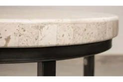 Abbott Round End Table -Furniture Store 292237 white stone end table detail 45