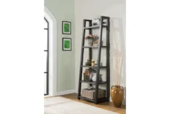 Furniture Store 30 Regis Black 72" Angled Bookshelf