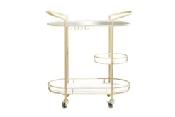 31X34 Gold Iron Bar Cart -Furniture Store 293121 gold metal bar cart material 76