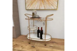 31X34 Gold Iron Bar Cart -Furniture Store 293121 gold metal bar cart room 91
