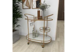 31X34 Gold Iron Bar Cart -Furniture Store 293121 gold metal bar cart room 92