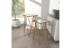 Gold Iron Accent Table Set Of 2 -Furniture Store 293151 gold metal accent table room 89