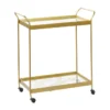 Gold Metal Bar Cart -Furniture Store 293217 gold multi media bar cart signature 01