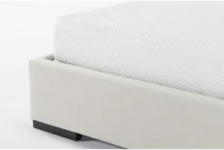 Halle King Hand Tufted Upholstered Shelter Bed -Furniture Store 293441 beige fabric bed detail 44