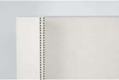 Halle King Upholstered Shelter Bed With Nailhead Wings -Furniture Store 293444 beige fabric bed detail 44