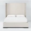 Halle King Upholstered Shelter Bed With Nailhead Wings