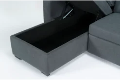 Silva 91" Convertible Sofa Sleeper With Left Arm Facing Storage Chaise -Furniture Store 293526 grey fabric sectional v2 detail 44