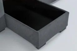 Silva 91" Convertible Sofa Sleeper With Left Arm Facing Storage Chaise -Furniture Store 293526 grey fabric sectional v2 side 21