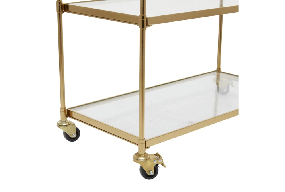 Brass Rolling Bar Cart 6 Brass Rolling Bar Cart - Image 4