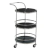 Silver Stainless Steel Round Bar Cart -Furniture Store 295267 silver metal bar cart signature 01