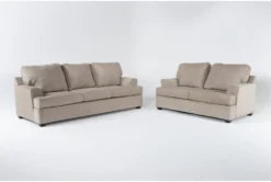 Alessandro Mocha 2 Piece Sofa & Loveseat Set