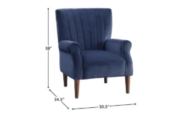 Abram Navy Accent Chair 13 Abram Navy Accent Chair -Furniture Store 296324 blue velvet accent chair detail 44