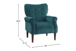 Magdala Teal Accent Chair -Furniture Store 296933 blue velvet accent chair detail 44