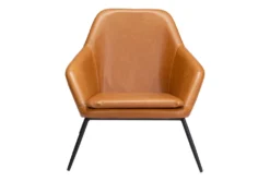 Jauncey Cognac Faux Leather Accent Chair -Furniture Store 297544 brown polyurethane accent chair detail 45