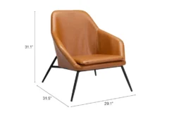 Jauncey Cognac Faux Leather Accent Chair -Furniture Store 297544 brown polyurethane accent chair detail 49