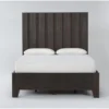 Gustav Queen Panel Bed With Storage By Nate Berkus + Jeremiah Brent -Furniture Store 297642 dark brown wood bed signature 01