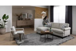 Oak Frame+ Cotton Blend Fabric Accent Chair -Furniture Store 297760 grey cotton accent chair room 84