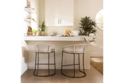 Low Back Woven Counter Stool -Furniture Store 297867 natural wood counter height stool room 87