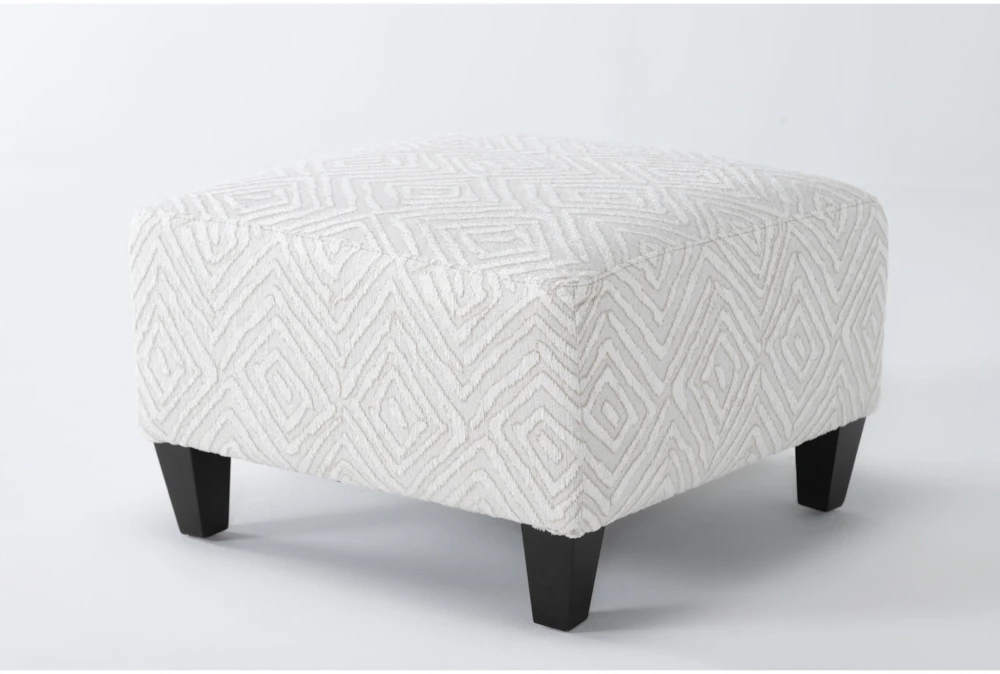 Perch II Chenille 26" Fabric Porcelain Small Square Ottoman 5 Perch II Chenille 26" Fabric Porcelain Small Square Ottoman - Image 3