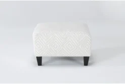 Perch II Chenille 26" Fabric Porcelain Small Square Ottoman