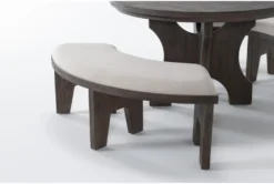 Gustav 48" Round Dining With Curved Benches Set For 4 By Nate Berkus + Jeremiah Brent -Furniture Store 298498 dark brown wood dining set detail 44