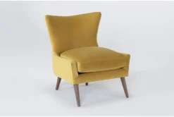 Tate IV Dijon 29" Velvet Accent Chair -Furniture Store 298681 yellow fabric accent chair side 18