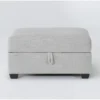 Hampstead Dove Storage Ottoman -Furniture Store 299040 grey fabric ottoman signature 01