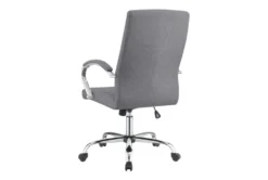 Clayton Grey + Chrome Upholstered Office Chair With Casters -Furniture Store 299205 grey fabric office chair back 84