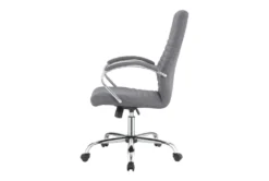 Clayton Grey + Chrome Upholstered Office Chair With Casters -Furniture Store 299205 grey fabric office chair side 15