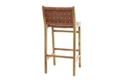 Brown Woven Leather Bar Stool -Furniture Store 299635 back 82
