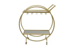 Gold Rolling Round Bar Cart -Furniture Store 299637 back 82