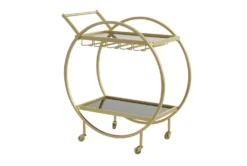 Gold Rolling Round Bar Cart -Furniture Store 299637 front 04