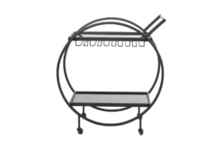 Black Rolling Round Bar Cart -Furniture Store 299639 back 82