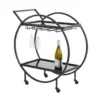 Black Rolling Round Bar Cart -Furniture Store 299639 signature 01