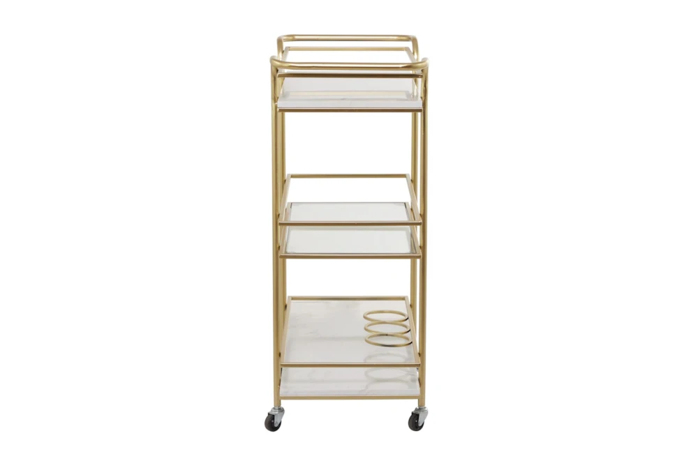 Gold Glam Marble Rolling Bar Cart 4 Gold Glam Marble Rolling Bar Cart - Image 2