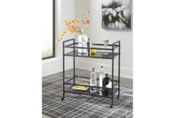Chauncey Black Rolling Bar Cart -Furniture Store 299649 black metal bar cart room 85