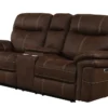 Bateman Chocolate 81" Power Reclining Console Loveseat With Power Headest & USB