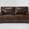 Grisham Leather 68" Loveseat -Furniture Store 302421 brown leather loveseat signature 01