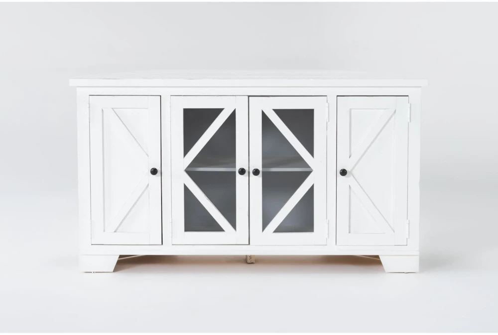 Sinclair White 58" Corner Tv Stand 3 Sinclair White 58" Corner Tv Stand