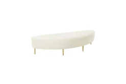 Bridgette Cream Eastern King Velvet Bench