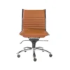 Sawtelle Faux Leather Cognac Low Back Armless Office Chair -Furniture Store 304204 orange leather office chair signature 01