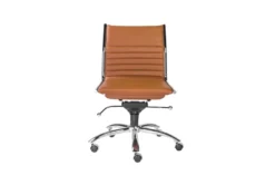 Sawtelle Faux Leather Cognac Low Back Armless Office Chair