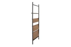 Fairway Dark Brown Wood Industrial 77" Bookcase -Furniture Store 304342 brown wood bookcase front 05