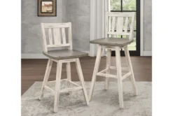 Lock White Slat Back Swivel Counter Stool Set Of 2 -Furniture Store 304379 white wood counter height stool room 85