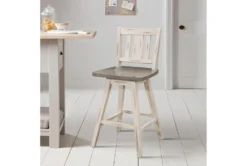 Lock White Slat Back Swivel Counter Stool Set Of 2 -Furniture Store 304379 white wood counter height stool room 87