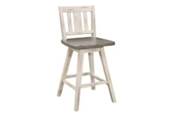 Lock White Slat Back Swivel Counter Stool Set Of 2 -Furniture Store 304379 white wood counter height stool side 14